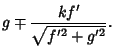 $\displaystyle g\mp {kf'\over\sqrt{f'^2+g'^2}}.$
