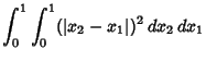 $\displaystyle \int_0^1\int_0^1 (\vert x_2-x_1\vert)^2\,dx_2\,dx_1$