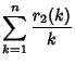 $\displaystyle \sum_{k=1}^n {r_2(k)\over k}$