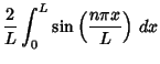 $\displaystyle {2\over L}\int_0^L\sin\left({n\pi x\over L}\right)\,dx$
