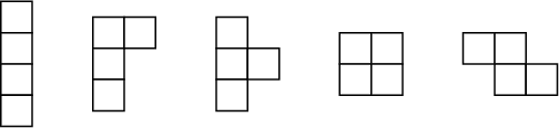 \begin{figure}\begin{center}\BoxedEPSF{Tetrominoes.epsf scaled 1000}\end{center}\end{figure}